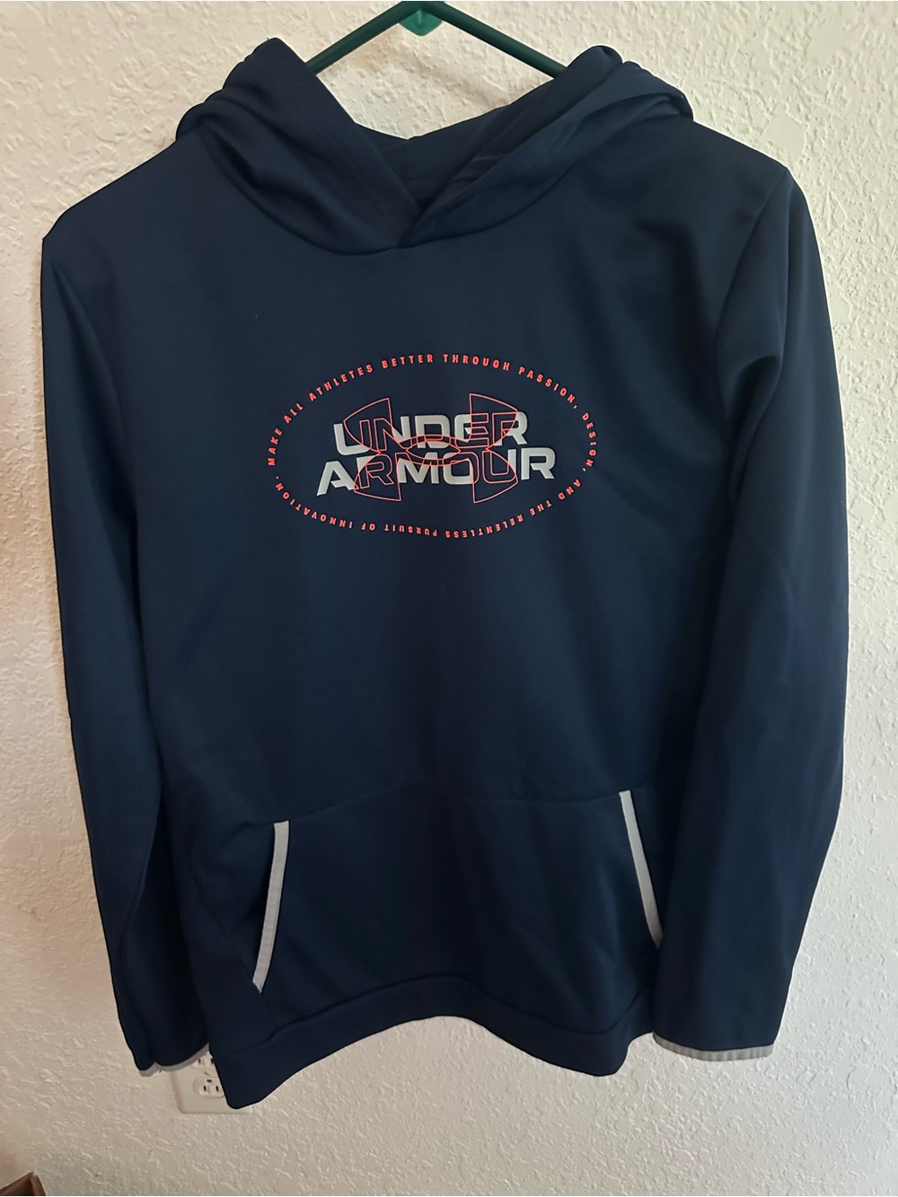 Under Armour Youth Navy Hoodie with Logo Detail